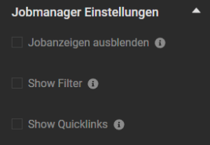 Jobmanager Einstellungen